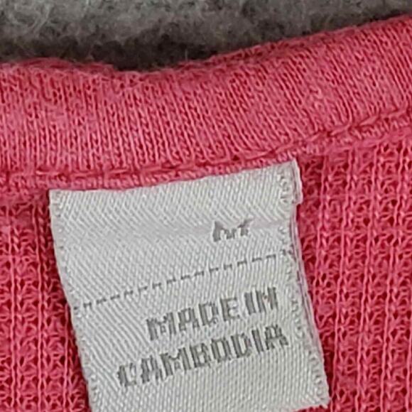Vintage Old Navy Shirt Size M Pink Henley Knit Thermal Bella Elena Babydoll Y2K - Picture 7 of 11